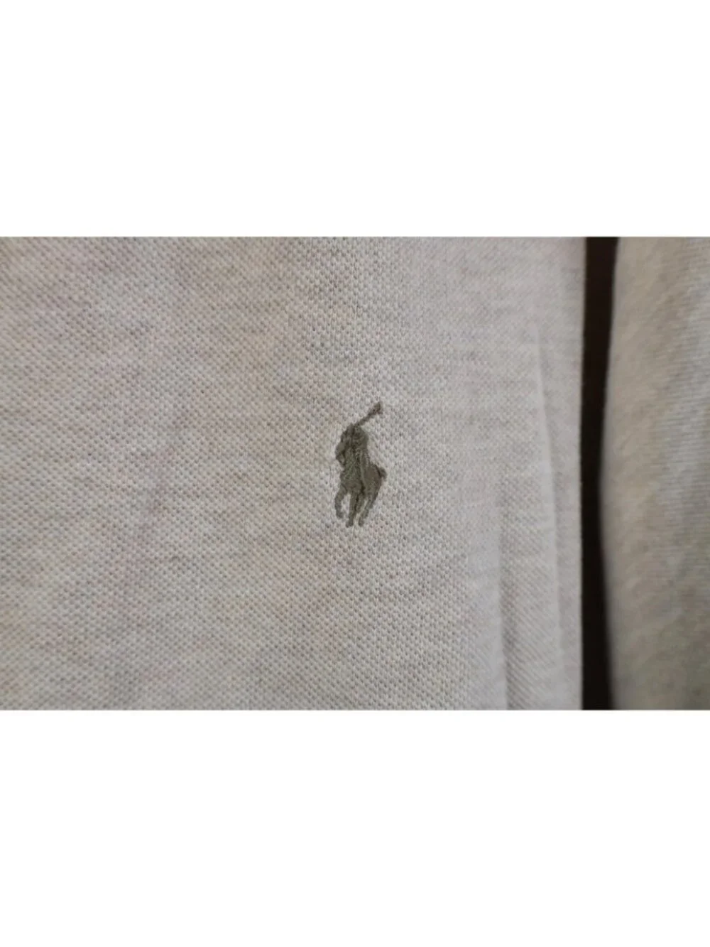 Vtg 90s Ralph Lauren Mens Large Pique Cotton Knit Golf Polo Shirt Oatmeal Brown